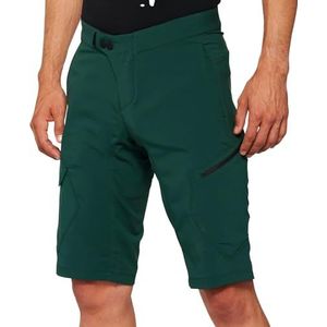 100% MTB WEAR RIDECAMP Green-36 Shorts voor volwassenen, uniseks, bosgroen, maat 36