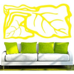 Indigos muurstickers e121 stijlvolle bladeren, vinyl, geel, 40 x 20 x 1 cm