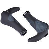 Ergogel D3 Bar Fietshandvaten, ergonomische vorm, gelschroefgreep, met stuureinddoppen, lengte 138 mm, zwart/grijs