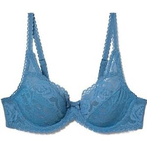 Playtex Flower Elegance Damesbeha met beugel van kant, 1 stuk, Blauw, 80B