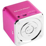 MusicMan Mini Soundstation (MP3-speler, stereo luidspreker, line-in-functie, SD/microSD-kaartsleuf) roze