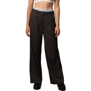 ONLNOELIA MW Wide PINST Pant XT TLR, donkergrijs gemêleerd/strepen: witte strepen, 40W x 32L
