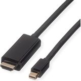 ROLINE Mini DisplayPort-kabel, Mini DP-UHDTV, ST/ST, zwart, 2,0 m