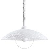 EGLO Alvez Hanglamp, 1-lichts hanglamp met spiraalkabel, in hoogte verstelbaar, klassieke hanglamp voor keuken of eettafel, van kunststof en glas in w