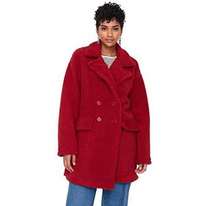 TRENDYOL Classic Coat - Black - Regular, bordeaux, 34