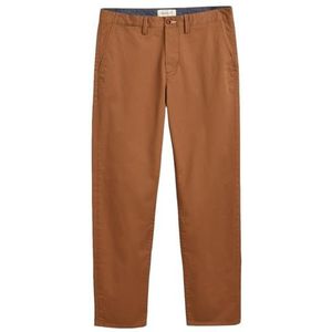 GANT Regular keperbinding chino's, Roasted walnoot, 33W / 30L