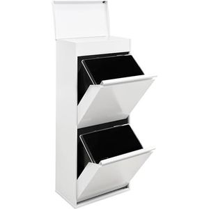 ARREGUI - Top CR421-B2 - Recyclingcontainer - Wit - 2 Compartimenten van Hoge Capaciteit 2x23 L