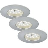 Briloner Leuchten 7231-039 LED-inbouwlamp, dimbaar, spots, plafondspots, led-inbouwspot 230 V, 5,5 W, 470 lumen, geschikt voor badkamer IP44, energiebesparend, set van 3, rond, aluminium