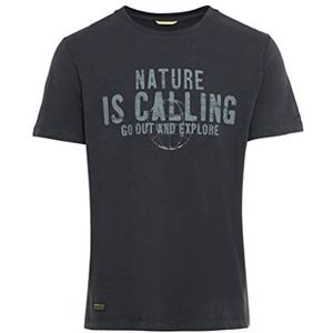camel active Heren 409745/7T37 T-Shirt, nachtblauw, S