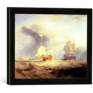 Ingelijste afbeelding van Joseph Mallord William Turner ""Admiral von Trump's Barge at the Entrance of the Entrance of the Texel in 1645, c.1831"", kunstdruk in hoogwaardige handgemaakte fotolijst, 40 x