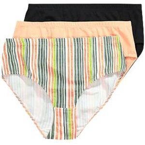 Ulla Popken, Dames, grote maten, 3-delig, midi-brieven, gestreepte symfonie, Licht koraal, 46-48