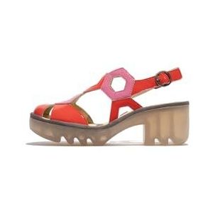 Fly London TRUL582FLY damessandaal, scharlaken/roze, maat 36, Scarlet Pink, 39 EU