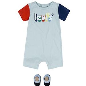 Levi's Kids Baby Jongens Lvb Doodle Print en Gestreepte R Overall, Starlight Blauw, 9 Maanden
