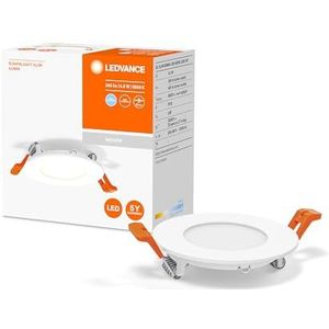 LEDVANCE Downlight LED: voor plafond, RECESS SLIM DOWNLIGHT / 4,50 W, 220...240 V, stralingshoek: 110, Cool Daylight, 6500 K, materiaal: polypropyleen (pp)/polyamide, IP20, 1 Stuk