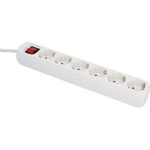 UNITEC Tafelstopcontact 6-voudig met schakelaar, stekkerdoos, 1,4 m voedingskabel, wit