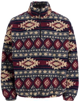 JACK & JONES Joreddie Teddy Half Zip Hn T25, navy blazer, S