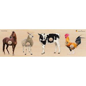 Doron Layeled Giant Wooden Farm Animals Peg Eco Friendly, Educational, Montessori, Colourful Wood Puzzle for Toddlers. E72515530. Suitable for Boys & Girls from 18 Months +