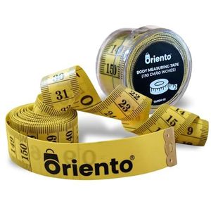 Meetlint voor het meten van lichaam, 150 cm, centimeter voor kleermaken, naaien, knutselen, zacht kleermakersmeetlint met centimeter en inch (geel)