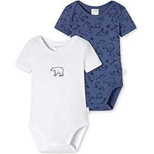 Schiesser Unisex baby 2-pack bodies 1/2 ondergoed, gesorteerd 1, 56