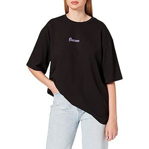 NA-KD Karma T-shirt met print voor dames, Zwart, XS