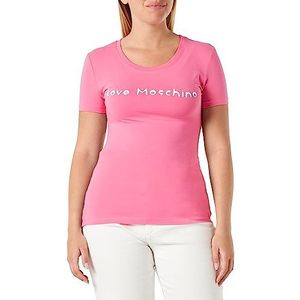 Love Moschino Dames Tight-Fit Short-Sleeved T-Shirt, fuchsia, 46, fuchsia, 46