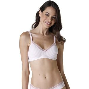 Lovable Voorgevormde beha zonder beugel My Daily Comfort Printed dames, Wit roze strepen, 34 / 3C