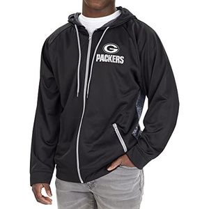 Zubaz Officieel gelicentieerde NFL zwarte hoodie voor heren met teamkleur Viper Liner, Green Bay Packers, maat Medium