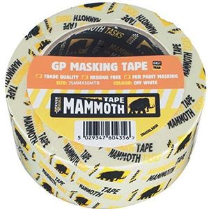 Everbuild Mammoet Algemene Handelskwaliteit Masking Tape, Off White, 75 mm x 50 m