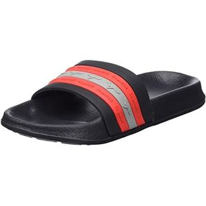 KangaROOS KangaSlide Kids - Sandalen Unisex - kinderen, Jet zwart rood, 31 EU