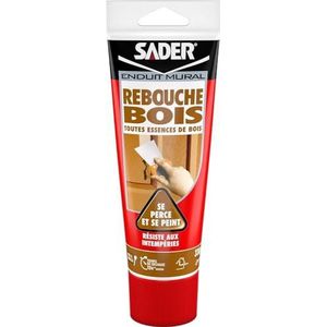 Sader Houtvuller van pasta, vulmiddel voor buiten en binnen, voor het vullen van gaten en scheuren tot 1 cm, houtpasta zonder oplosmiddel, houtkleur, 1 tube 330 g