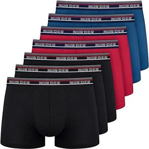 Nur Der Boxer Powerful Boxershorts voor heren, verpakking van 7 stuks, blauw/rood/zwart, blauw/rood/zwart., M