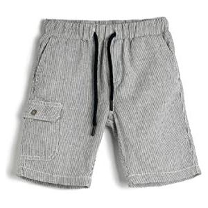 Koton Boys's Trekkoord Side Pocket Detail Shorts, Marine Stripe (K08), 9-10 Jaar