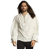 Boland - Piraten shirt, voor heren, crèmewit, piraten shirt, blouse, boekanier, vrijbuiter, dief, middeleeuws, kostuum, carnaval, themafeest