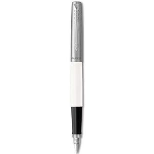 Parker Jotter Originals Vulpen | Klassiek Wit | Vulpen met medium veer | blauwe inkt