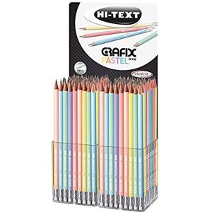 Hi-Text 076 Grafix Pastel potloden met pastelkleuren en witte rubberen voeten, 120 stuks