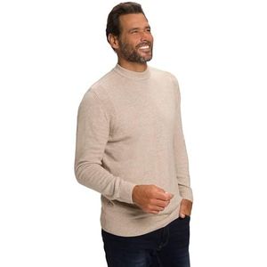 JP 1880 Heren grote maten grote maten Menswear L-8XL trui lange mouwen, RIPP opstaande kraag, structuurgebreid, tot 8 XL 808482, Natuurlijke melange, 5XL