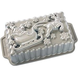 Nordic Ware Bakvorm Santa's Sleigh Loaf Pan aluminium grijs, 26,1 cm x 14,5 cm, NW 90848