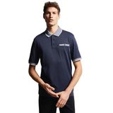 Bugatti - Poloshirt - Marine - Met Contraststrepen - 3-Knoopsmodel