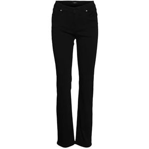 Bestseller A/S Dames VMDAF MR Straight VI1137 NOOS jeans, zwart, XXL/32, Schwarz, XXL x 32L