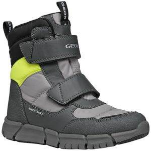 Geox J Flexyper Boy B ABX, sneeuwlaarzen voor kinderen, grijs, neongeel, 28 EU