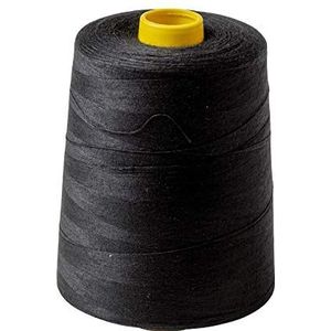 IPEA Zwart naaigaren voor naaimachine en overlockmachine, 9000 meter lange spoel, polyester naaigaren, keuze uit 3 kleuren, zwart, hoogte 12 cm