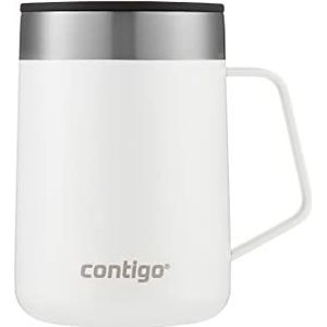 CONTIGO 2174675 Streeterville bureaumok, geïsoleerde koffiemok met roestvrijstalen handvat, Coffee to Go mok met deksel, houdt koffie en thee tot 5 uur warm, perfect voor op kantoor en thuis,14OZ