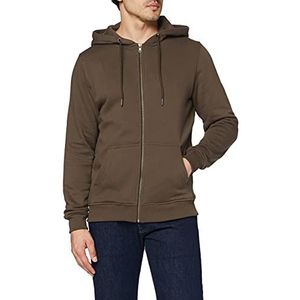 Urban Classics Heren sweatshirtjack Basic Zip Hoody effen kleur, capuchon sweatshirt in vele kleuren, maat S tot XXL, groen (Army Green 1144), M