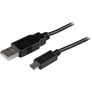 StarTech 1 m USB naar Slim Micro USB Mobile Charger Sync kabel voor smartphones / tablets 15 cm / 6 in zwart