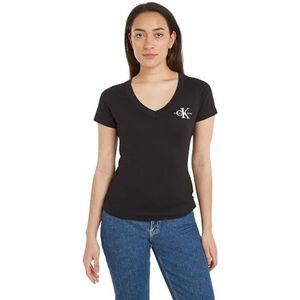 Calvin Klein Jeans S/S T-shirts voor dames, Ck Zwart/Helder Wit, XXL