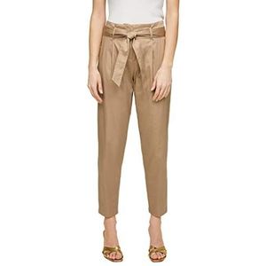 s.Oliver BLACK LABEL Dames Paperbag-broek van popeline, Warm zand, 40W (Regular)