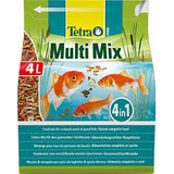 Tetra Pond Multi Mix - visvoer voor verschillende vijvervissen met vier voersoorten (vlokkenvoer, voedersticks, Gammarus, wafer), 4 liter zak