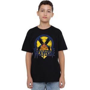 mandarin creative ltd Jongens X-Men Retro Wolverine Uni Kids T-shirt, zwart, 7-8 jaar, zwart, 7-8 Jaar