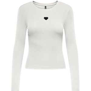 Onlcheckie Life L/S Cut Out Top JRS, cloud dancer, XS