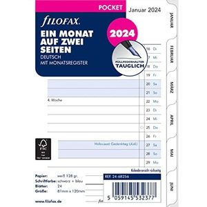 FILOFAX agendavulling 2024 Pocket 1 maand / 2 pagina's wit Duits 24-68256 - 1 stuk